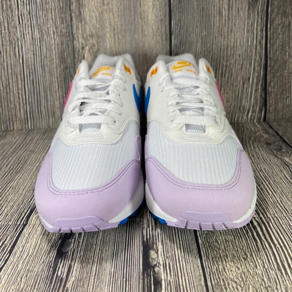 NIKE Air Max 1 White/Alchemy Pink/Photo Blue/Lilac WMNS 12 Mens 10.5 HF5071-100 - Picture 4 of 9